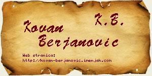 Kovan Berjanović vizit kartica